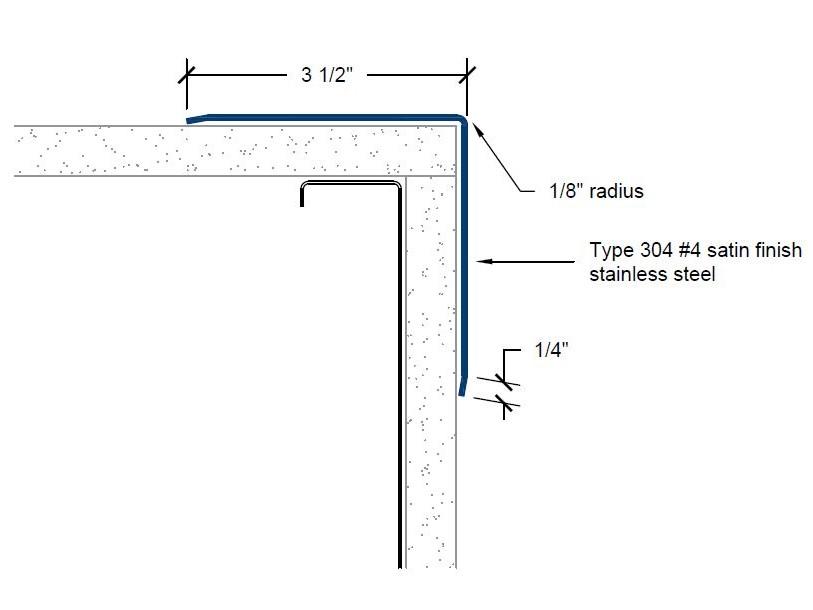 3/4 x 3/4 x 48 x 16 Gauge Stainless Steel Corner Guard, #4 Finish