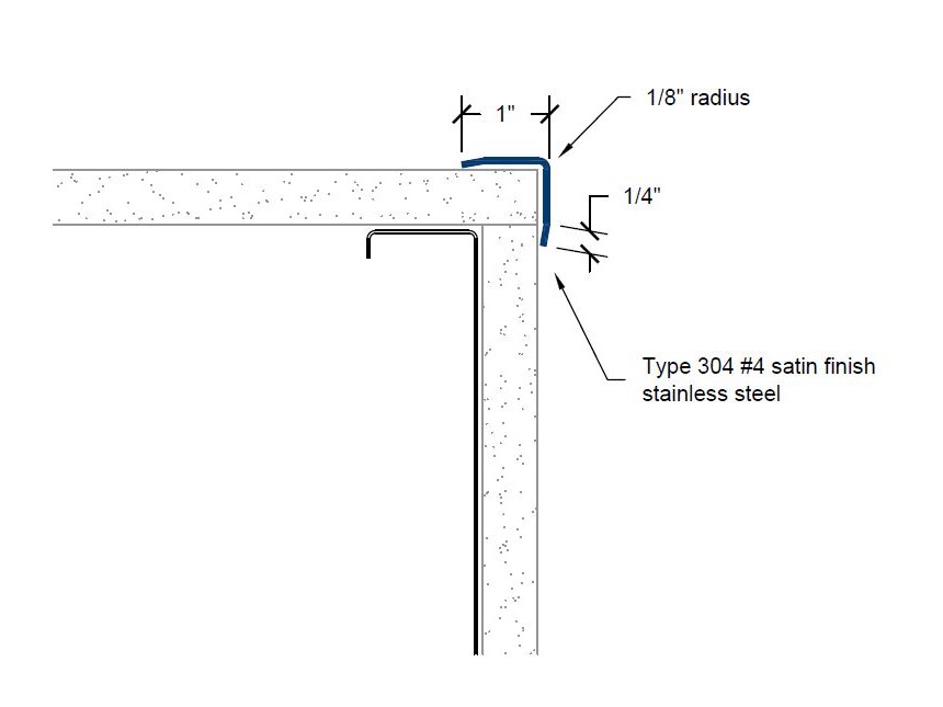 3/4 x 3/4 x 48 x 16 Gauge Stainless Steel Corner Guard, #4 Finish